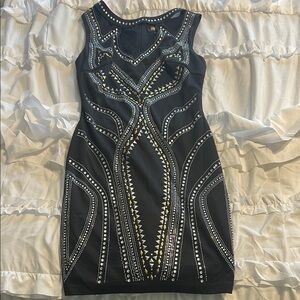 Black and Gold Studded Dress